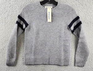 Dylan Gray Merino Wool Stripe Sleeve Sweater Boys' M Gray Crew Neck Long Sleeve - Picture 1 of 13