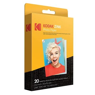Zink KODAK 2"x3" Premium Photo Paper (20 Sheets) Compatible with KODAK Smile,... - Image 1 of 4