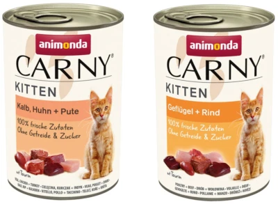 Animonda Carny Kitten Nassfutter Mix 24x400g 2 Sorten für Katzenkinder