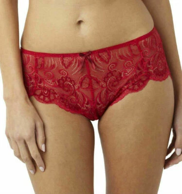 SLIP SHORT CULOTTE PANACHE ANDORRA Tg. M UK 12 - HIPSTER SHORTY BRIEF RED LACE - Imagen 1 de 4