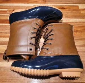 Sporto Ariel Brown/Navy Waterproof Lace-up Ankle Duck Boots Woman Size US 7M - Picture 1 of 9