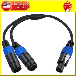 Speakon Splitter Cable 1 Female to 2 Male Speaker Break Out Cable, 22 AWG Spe - Picture 1 of 8