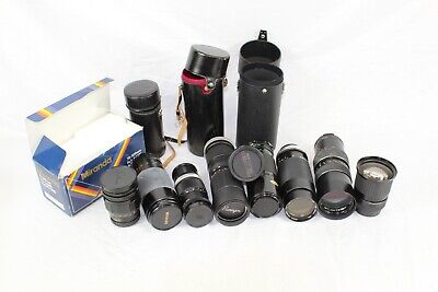 C X9 Vintage Camera Lenses Inc. Elicar 3.8 75-205mm, Paragon 3.8 80-200mm Etc • 1.15€