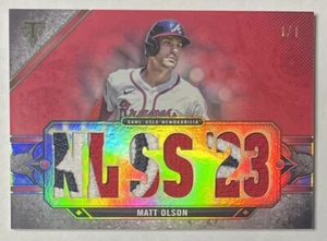 2024 Topps Triple Threads #TTR-MO3 Matt Olson Triple Threads Relics Ruby 1/1 - Picture 1 of 2