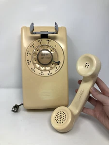 Vintage Rotary Dial Wall Telephone Untested No Cord Pink/Tan/Beige - Picture 1 of 10