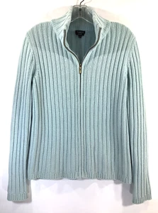 TALBOTS Size M Thick Ribbed Knit 100% Cashmere Full-zip Cardigan - Picture 1 of 16