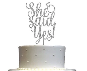 She Said Yes Pastel Topper Novia Ducha Fiesta Decoraciones Ideas - Imagen 1 de 18