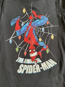 Seasons Greatings X-Mas The Amazing Spiderman Kids Sizes 6 Shirt Heather Gray - Picture 1 of 3