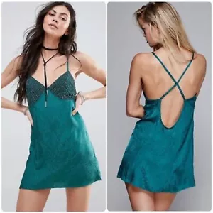 FP Mini Abito Intimamente Verde Foresta Smeraldo Spalline Tiro Inizia Micro S - Foto 1 di 15