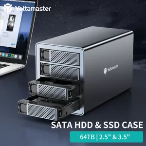 2/4/5 Bay Typ-B USB3.0 Festplattengehäuse Ghäuse für 2,5" 3,5" SATA HDD SSD - Bild 1 von 16