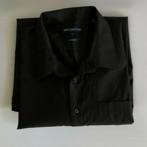 City Collection Mens Shirt S 52. Tailored fit black with short sleeves. - Picture 1 of 5