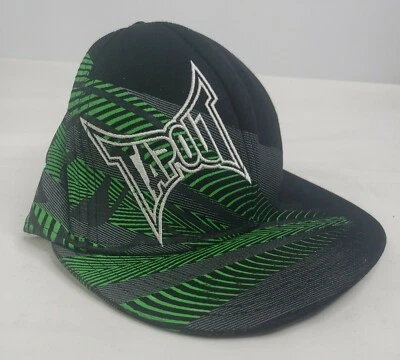 Gorra ajustada de lona de algodón elástico talla única con logotipo Tapout negra verde bordada  Foto 1 de 4