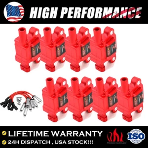 8 Pack Ignition Coil w/ Spark Plug Wire For Chevy GMC V8 12570616 12611424 UF413 - Picture 1 of 12