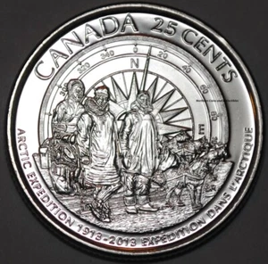 Canada 2013 Arctic Expedition 25 Cents from Roll BU Canadian Quarter - Picture 1 of 2
