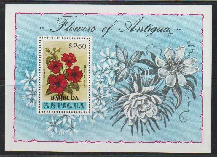 BARBUDA 1978 FLORES SELOS ANTIGUA SOBREIMPRESSOS BARBUDA SS MNH - ANT986 - Imagem 1 de 1