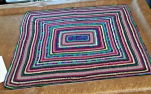 Handmade 50"x41" Jewel Color stripe Granny - Picture 1 of 1