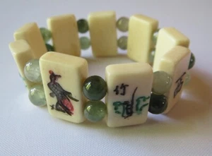 Kinderrinder handbemalte Tafel und Jadeit handbemalt 5" nicht gedehnt - Bild 1 von 7