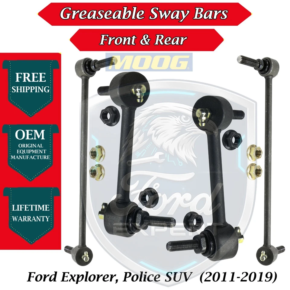 MOOG OEM Front & Rear Sway Bars For 2011-2019 Ford Explorer/Police SUV 9Yr Warr. - Image 1 of 4