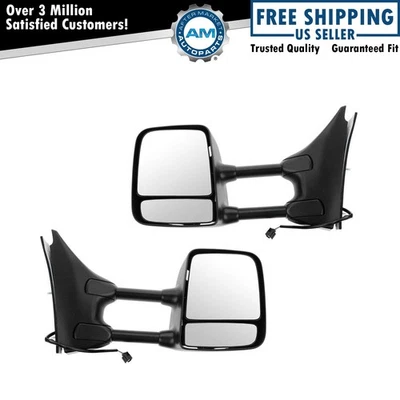 Towing Mirror Power Textured Black Chrome Pair Set for Nissan Suzuki New - Image 1 of 4
