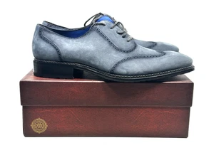 Neu Mezlan Herren 13 Luna blau-grau Stahl Wildleder Budapester - Bild 1 von 8