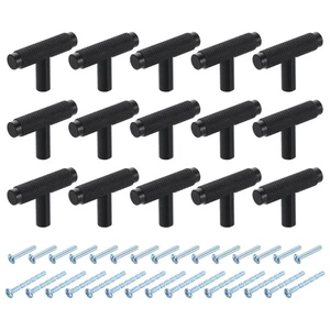 15 piezas perillas de gabinete de barra en T, manijas de gabinete de 2" x 1,34", negras - Imagen 1 de 6