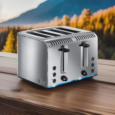 Russell Hobbs Classic 4-Slice Stainless Steel Toaster Silver 20750 - Image 1 of 4