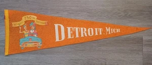 Vintage Detroit Michigan 250. Geburtstag Wimpel 1701 - 1951 26" Wimpel - Bild 1 von 6