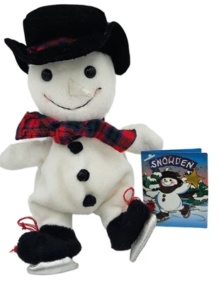 Snowden The Snowman Plush with Ice Skates 1997 Commonwealth Toys 9in New w Tags - Image 1 of 4