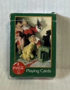Vintage Coca Cola Santa Spielkarten Nr.334 Kinder Hund 1996 Weihnachten Urlaub - Bild 1 von 7
