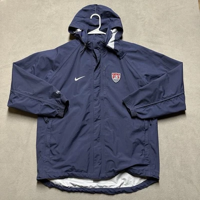 Chaqueta de fútbol vintage del equipo de Estados Unidos Nike para hombre L con capucha cremallera completa cortavientos ajuste de tormenta Foto 1 de 4