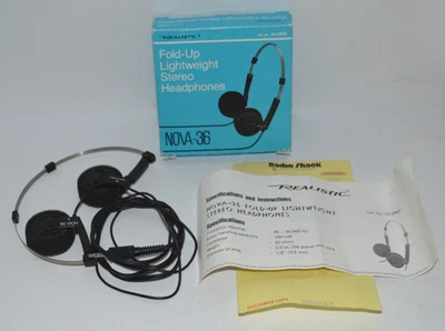 Auriculares Realistic Nova 36 3,5 mm Vintage AUX Plegables Compactos con Caja Foto 1 de 4