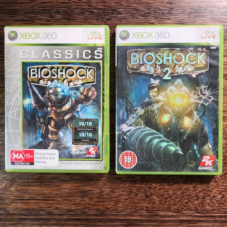 Bioshock 1 & 2 Microsoft Xbox 360 PAL Complete Free Shipping Australia  - Image 1 of 4