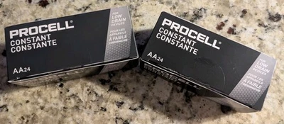 Duracell Procell Constant AA 24 碱性电池,48 块电池,密封 — 第 1/2 张图片