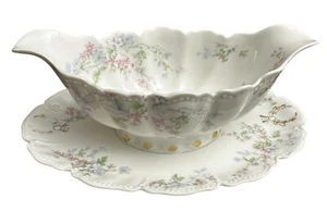 Haviland Limoges France Gravy Boat with Attached Underplate Schleiger 240a READ - Picture 1 of 10