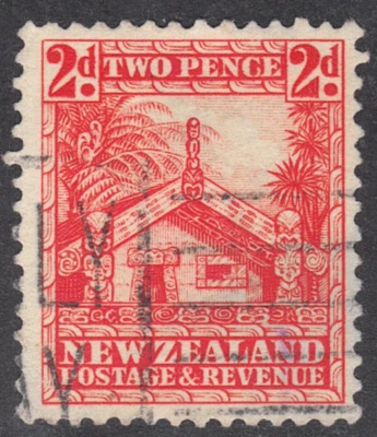 1936-41 New Zealand SC# 206a - Maori Council House (Whare) - Used - Image 1 of 2
