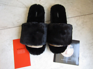 NIB Vionic Dream Black Terry Comfort Support Slide Shoes Women's 6.5 M