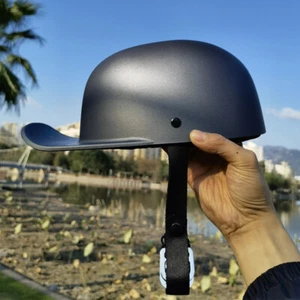Retro Open Face Motorcycle Helmet Baseball Cap DOT Hat Scooter Moped Jet Helmet - Picture 1 of 14