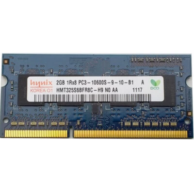 Hynix 2GB PC10600S DDR3 RAM 1333 MHz 1Rx8 SO-DIMM RAM Module HMT325S6BFR8C-H9 - Image 1 of 3