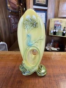 Vintage 1950’s Hull 73-USA Yellow And Green Peacock Split Vase - Picture 1 of 6
