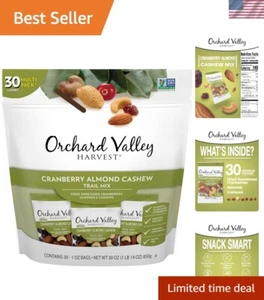 Healthy Cranberry Almond Cashew Trail Mix - 30 Individually Wrapped Snacks - Picture 1 of 8
