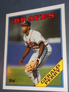 "MLB GERALD PERRY ATLANTA BRAVES 1988 TOPPS 39 CARPETA DE TARJETAS 9,5"" X 11,75" - Imagen 1 de 3