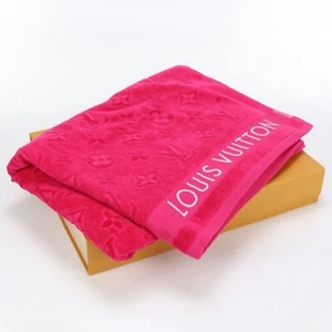 Louis Vuitton Monogram Beach Bath Towel M77514 RV1292 pink blanket w/BOX HW1 - Picture 1 of 5