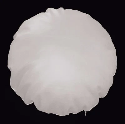 Pe251n Off White Soft Faux Leather Round Shape Cushion/Pillow Cover Custom Size - Image 1 of 4