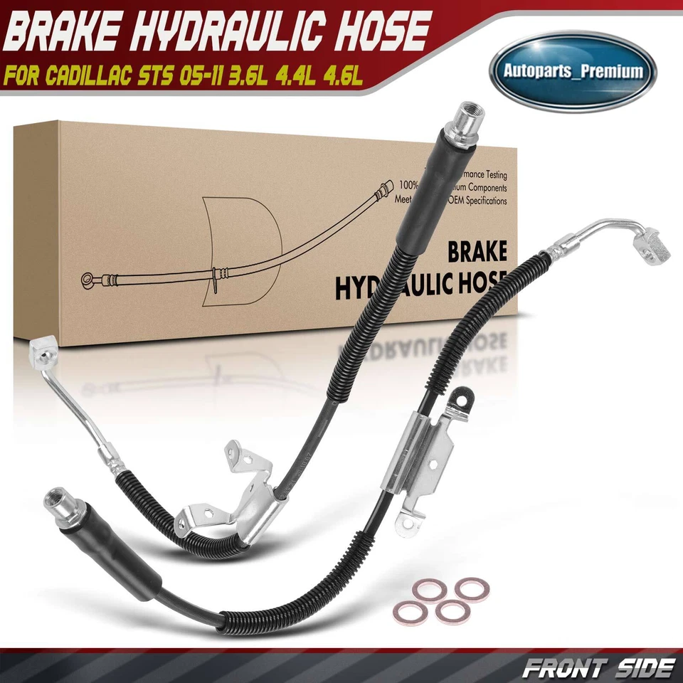 2x Linha de mangueira hidráulica de freio dianteiro esquerdo e direito para Cadillac STS 2005-2011 - Imagem 1 de 4