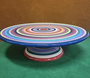 Footed Cake Plate - Hand Painted - Brand New Cake Platter Cake Stand - Picture 1 of 5