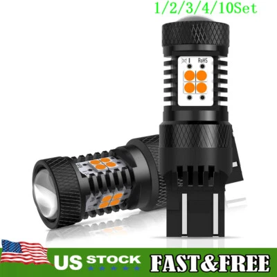 7443 7440 7444NA LED Bulb Turn Signal Light Bright Amber Yellow Car Lamp 1~10Set - Image 1 of 4
