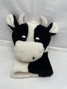 Dakin Cow Hand Puppet Vintage 1984 12" Plush Stuffed Black White Fuzzy - Picture 1 of 4