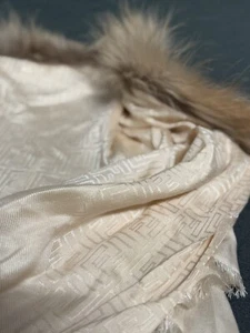 FENDI TOUCH OF FUR SHAWL SEIDE WOLLE PELZ ROSA SCHAL TUCH STOLA - Bild 1 von 5