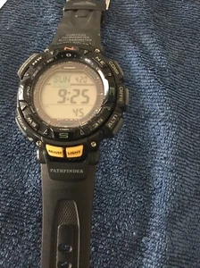 Casio Pathfinder Alti Baro Compass Tough Solar Men's Black Watch 3246 PAG-240 - Picture 1 of 6