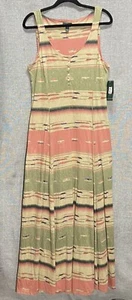 NWT LRL Ralph Lauren Jean Co. Sz M Maxi Dress Southwest Print Cotton Fall Colors - Picture 1 of 12